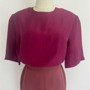 Vintage Magenta Button Back Blouse